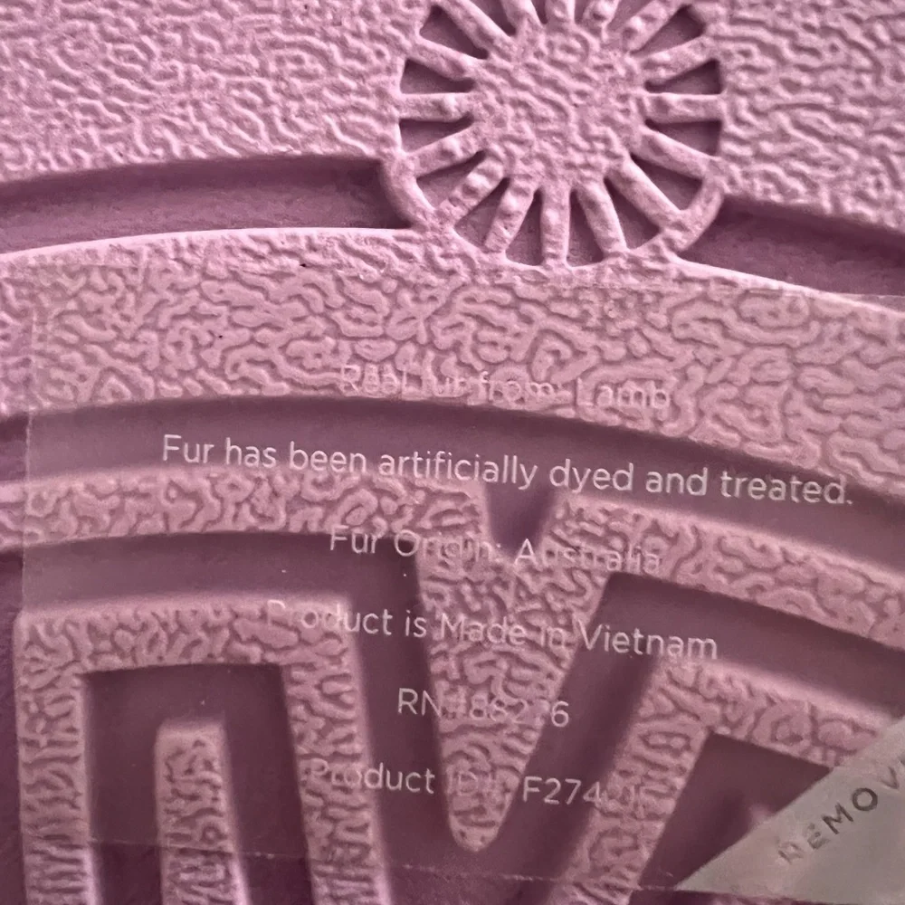NEW UGG lamb fur pink purple disco sandals - Picture 8 of 8
